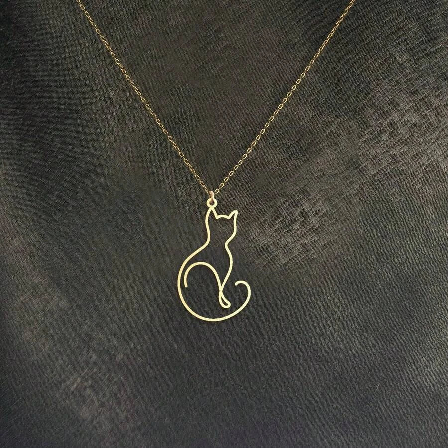 Minimalist Cat Pendant Necklace