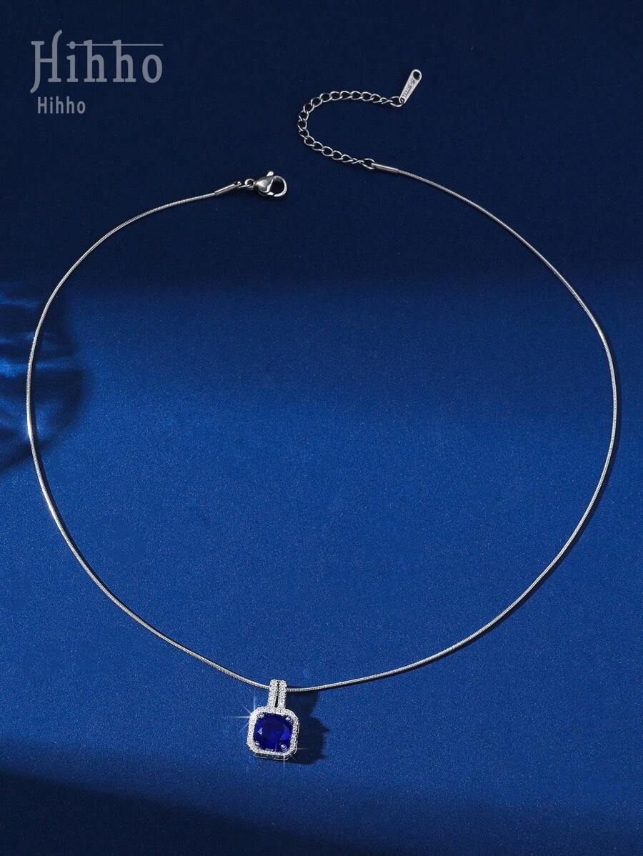 1pc Pink Gemstone Necklace, Gold Snake Bone Chain Luxurious Design, Suitable For Everyday Wear, Dates, Outfit Accessory