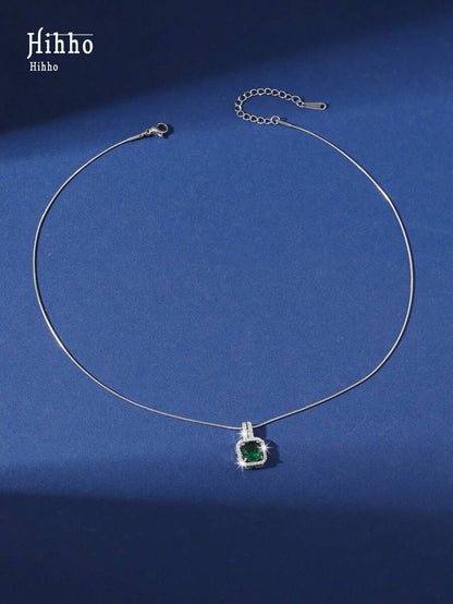 1pc Pink Gemstone Necklace, Gold Snake Bone Chain Luxurious Design, Suitable For Everyday Wear, Dates, Outfit Accessory