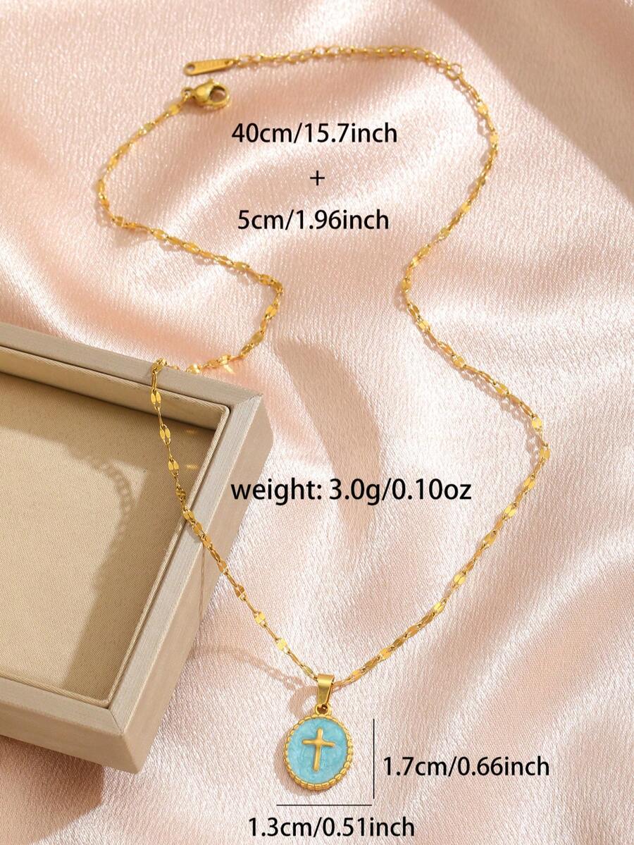 6pcs Y2K Halloween Cross Pendant Layered Necklace Unisex Colorful Enamel Pendant Gothic Style Jewelry Delicate Gold Chain Choker Fashion Gift For Girlfriend