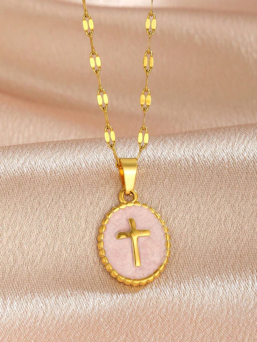 6pcs Y2K Halloween Cross Pendant Layered Necklace Unisex Colorful Enamel Pendant Gothic Style Jewelry Delicate Gold Chain Choker Fashion Gift For Girlfriend