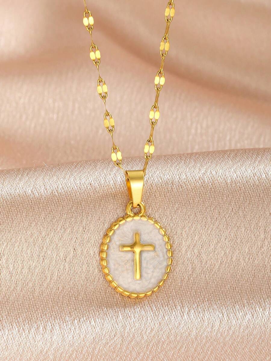 6pcs Y2K Halloween Cross Pendant Layered Necklace Unisex Colorful Enamel Pendant Gothic Style Jewelry Delicate Gold Chain Choker Fashion Gift For Girlfriend