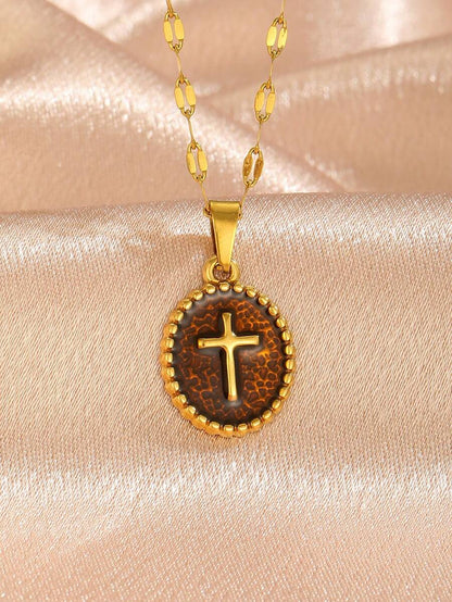 6pcs Y2K Halloween Cross Pendant Layered Necklace Unisex Colorful Enamel Pendant Gothic Style Jewelry Delicate Gold Chain Choker Fashion Gift For Girlfriend