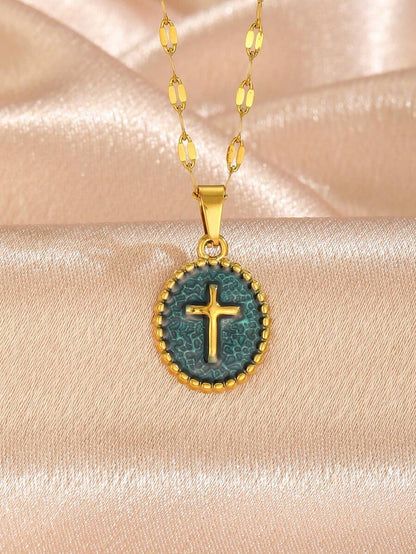 6pcs Y2K Halloween Cross Pendant Layered Necklace Unisex Colorful Enamel Pendant Gothic Style Jewelry Delicate Gold Chain Choker Fashion Gift For Girlfriend