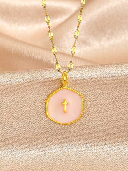6pcs Y2K Halloween Cross Pendant Layered Necklace Unisex Colorful Enamel Pendant Gothic Style Jewelry Delicate Gold Chain Choker Fashion Gift For Girlfriend