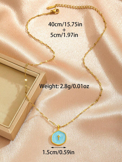 6pcs Y2K Halloween Cross Pendant Layered Necklace Unisex Colorful Enamel Pendant Gothic Style Jewelry Delicate Gold Chain Choker Fashion Gift For Girlfriend