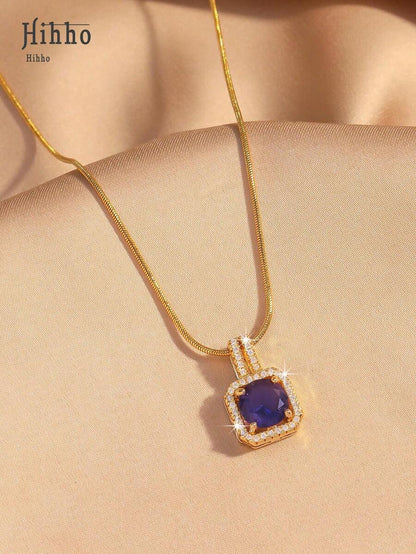 1pc Pink Gemstone Necklace, Gold Snake Bone Chain Luxurious Design, Suitable For Everyday Wear, Dates, Outfit Accessory