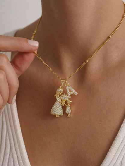 1pc Elegant Vintage Mini Initial Gold Mother