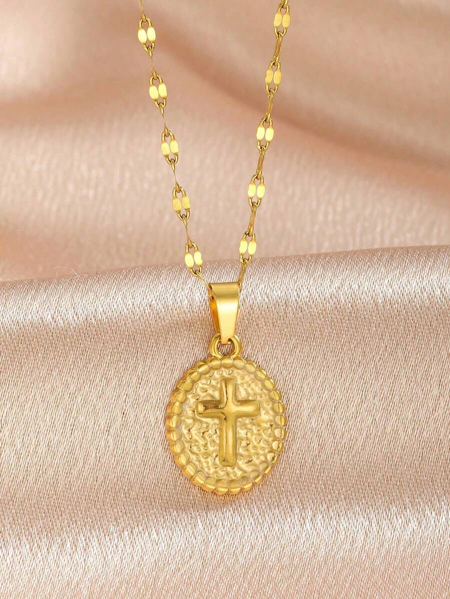 6pcs Y2K Halloween Cross Pendant Layered Necklace Unisex Colorful Enamel Pendant Gothic Style Jewelry Delicate Gold Chain Choker Fashion Gift For Girlfriend