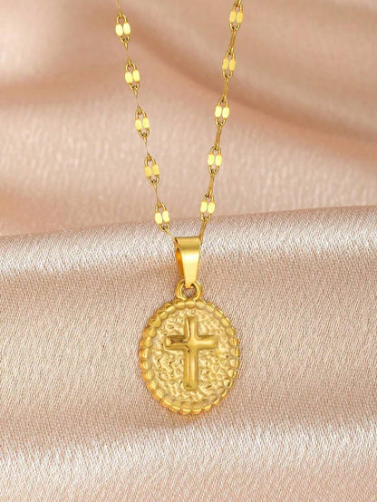 6pcs Y2K Halloween Cross Pendant Layered Necklace Unisex Colorful Enamel Pendant Gothic Style Jewelry Delicate Gold Chain Choker Fashion Gift For Girlfriend