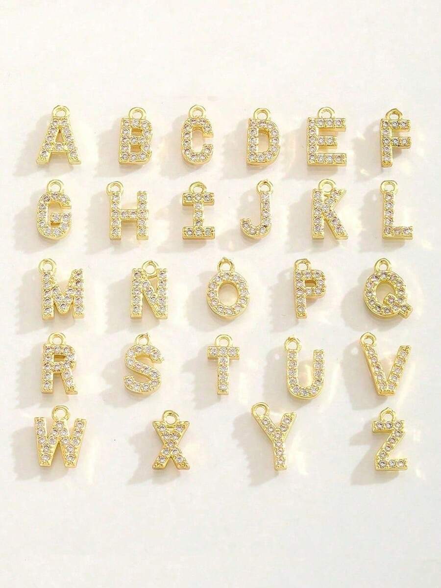 1pc Elegant Vintage Mini Initial Gold Mother