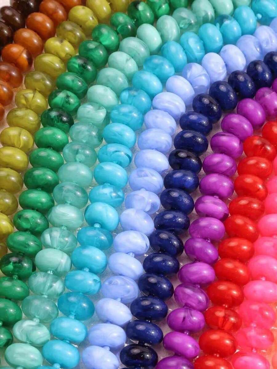 1pc Bohemian Style Casual Multicolor Gradient "Dopamine Style" Beaded Necklace, Suitable For Daily Wear And Festival Occasions