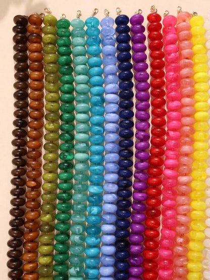 1pc Bohemian Style Casual Multicolor Gradient "Dopamine Style" Beaded Necklace, Suitable For Daily Wear And Festival Occasions