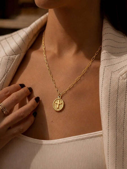 6pcs Y2K Halloween Cross Pendant Layered Necklace Unisex Colorful Enamel Pendant Gothic Style Jewelry Delicate Gold Chain Choker Fashion Gift For Girlfriend