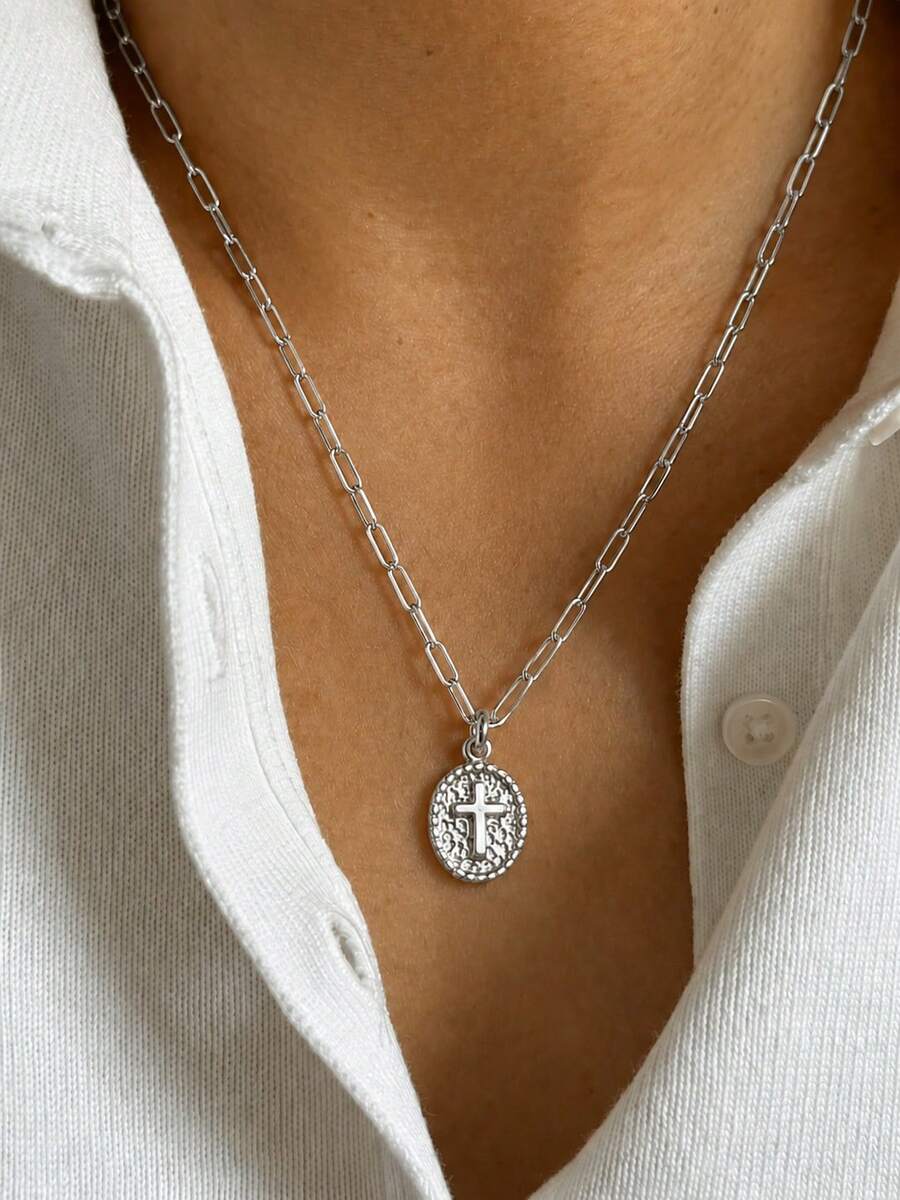 6pcs Y2K Halloween Cross Pendant Layered Necklace Unisex Colorful Enamel Pendant Gothic Style Jewelry Delicate Gold Chain Choker Fashion Gift For Girlfriend
