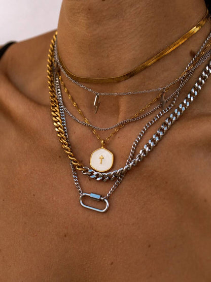 6pcs Y2K Halloween Cross Pendant Layered Necklace Unisex Colorful Enamel Pendant Gothic Style Jewelry Delicate Gold Chain Choker Fashion Gift For Girlfriend