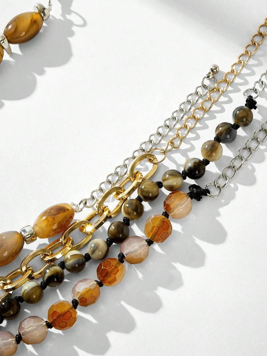 Bohemian Multi-Layer Beaded Beach Necklace