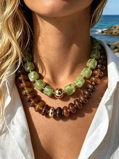 Chunky Acrylic Beaded Necklace Set