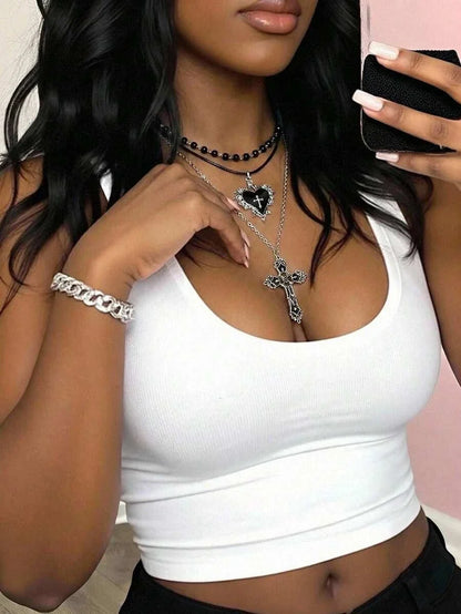 Vintage Gothic Black Pearl Necklace Set
