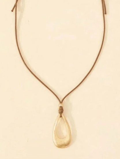 Bohemian Open Teardrop Pendant Necklace