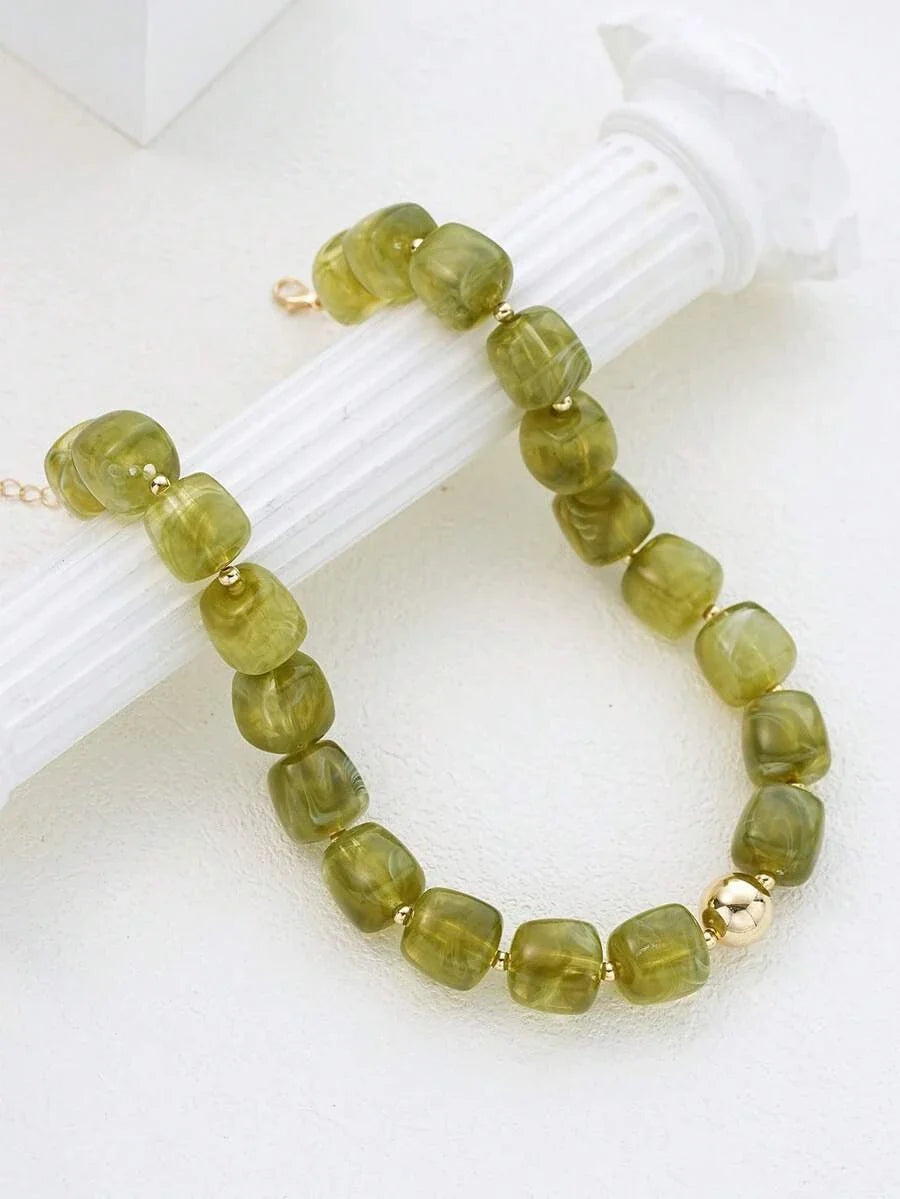 Chunky Acrylic Beaded Necklace Set