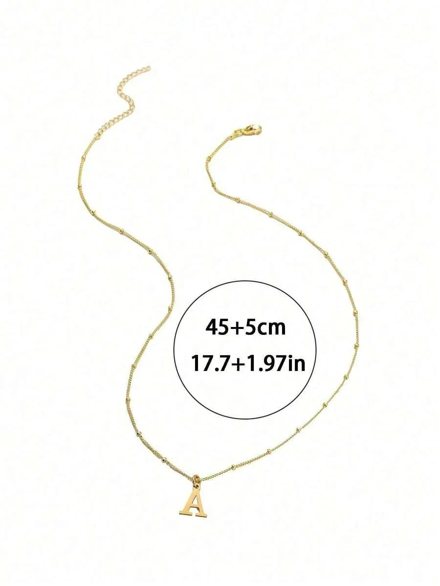 Double Stainless Steel Initial Necklace