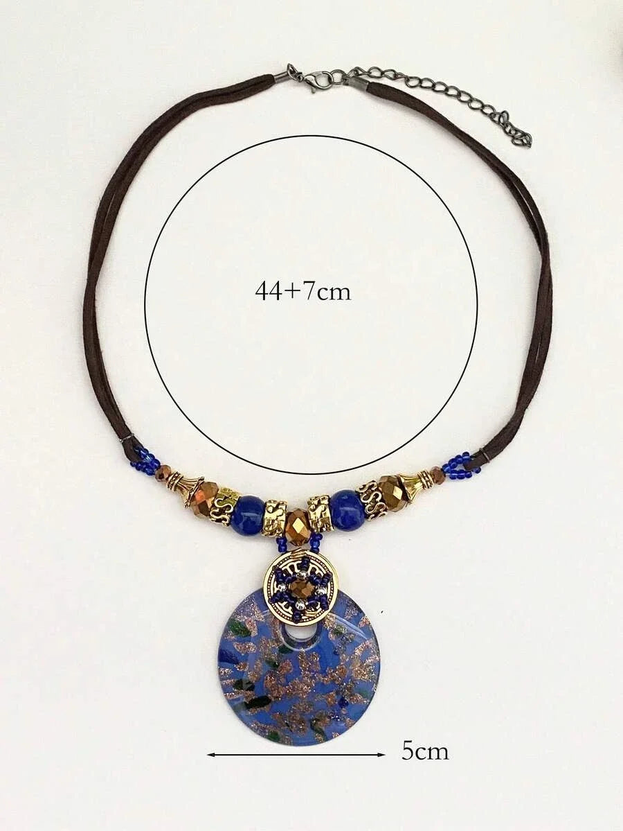 Round Glass Pendant Necklace