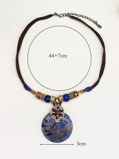 Round Glass Pendant Necklace