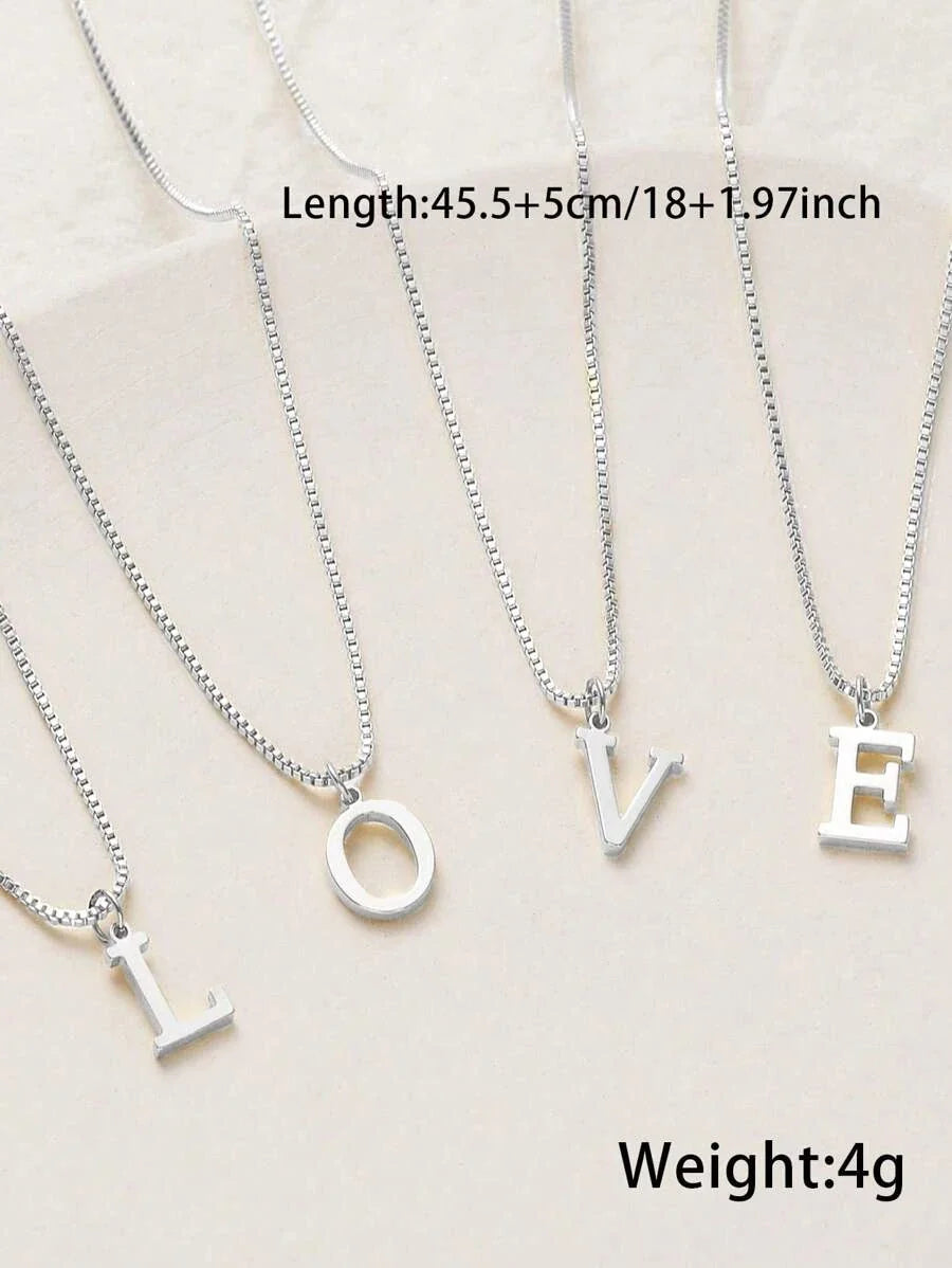Double Stainless Steel Initial Necklace