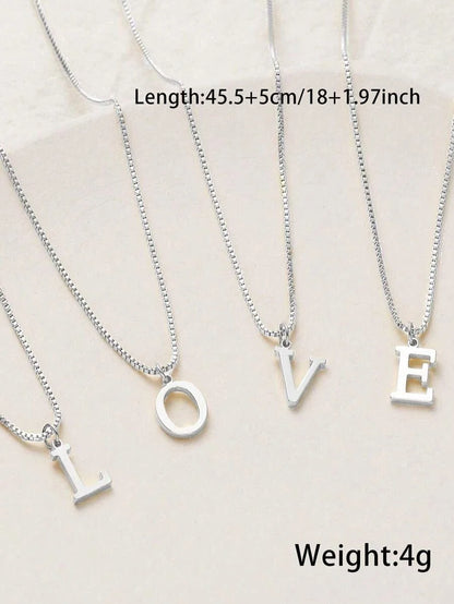 Double Stainless Steel Initial Necklace