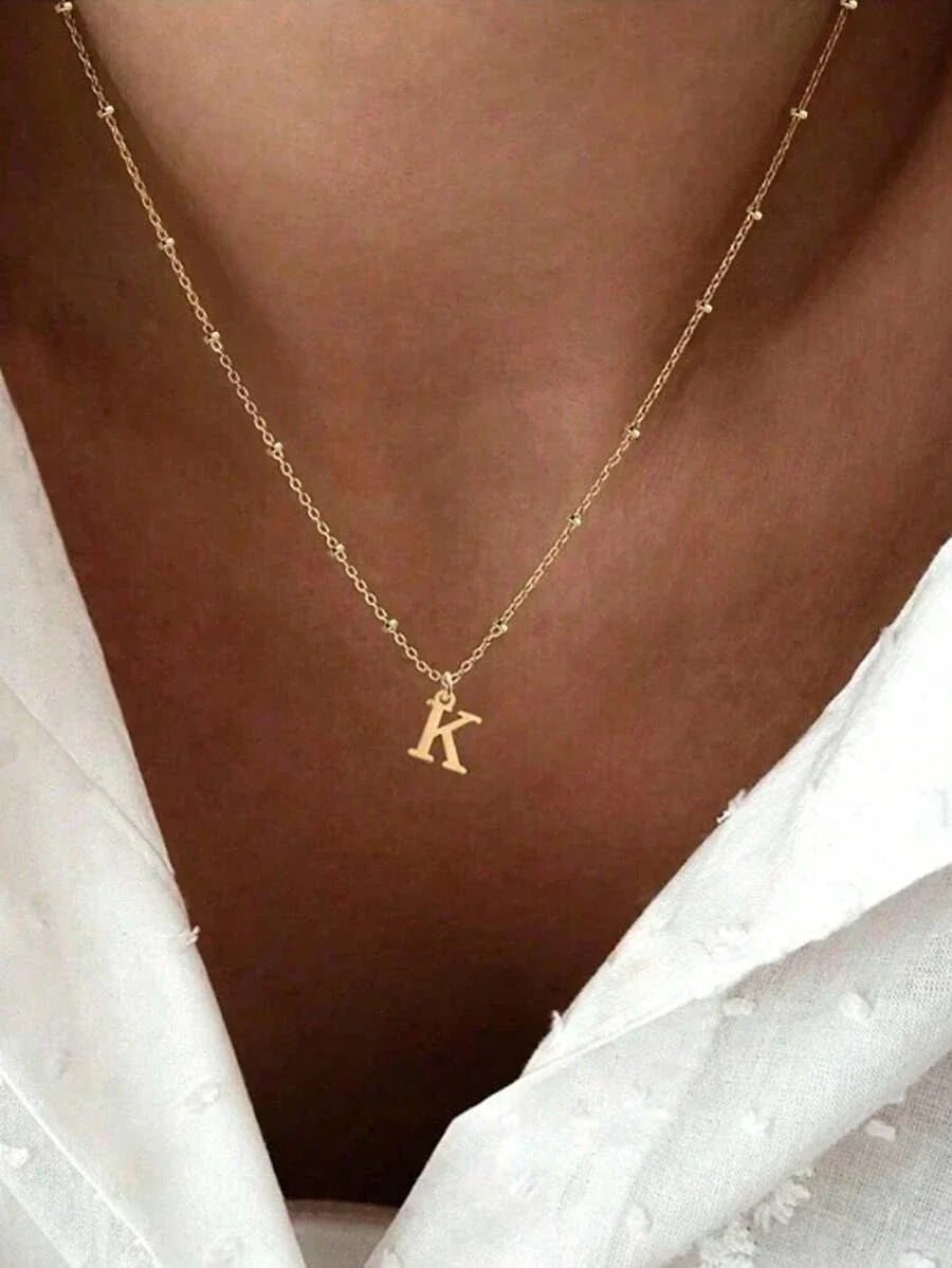 Double Stainless Steel Initial Necklace