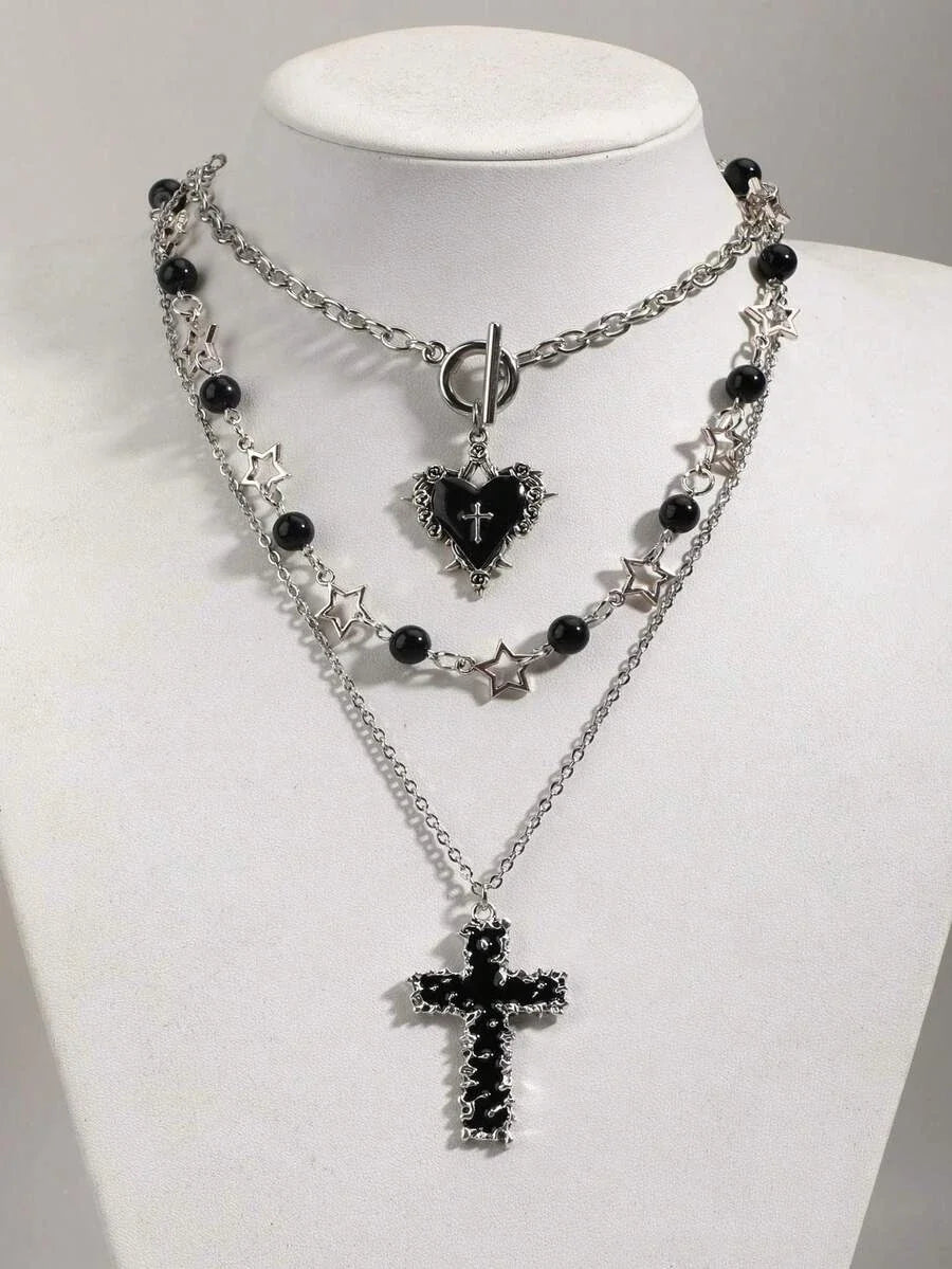 Vintage Gothic Thorn Rose Choker Set