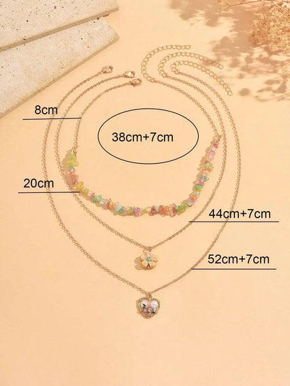 Layered Tiger Eye Beaded Necklace Set