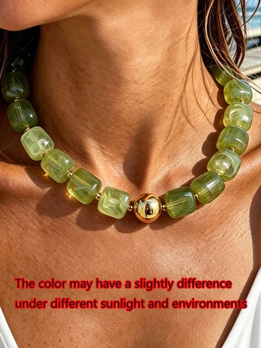 Chunky Acrylic Beaded Necklace Set