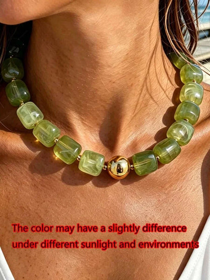 Chunky Acrylic Beaded Necklace Set