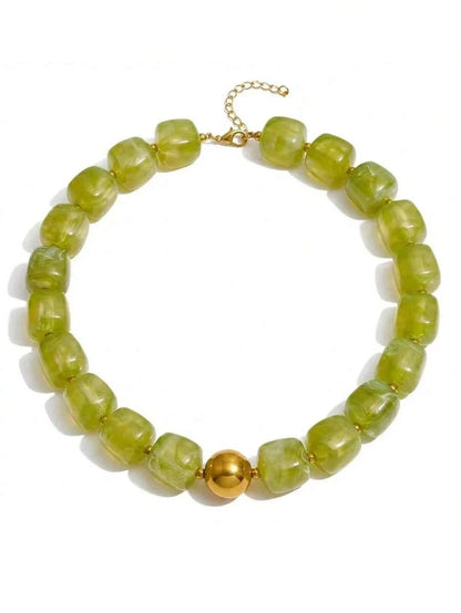 Chunky Acrylic Beaded Necklace Set