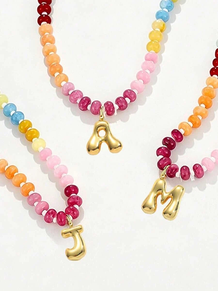 Bohemian Beaded Gemstone Necklace