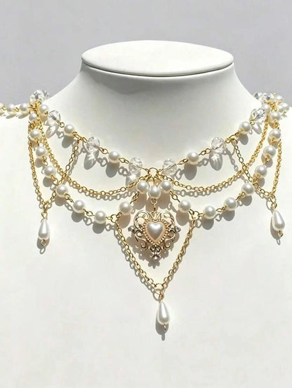 Fairycore Faux Pearl Pendant Necklace