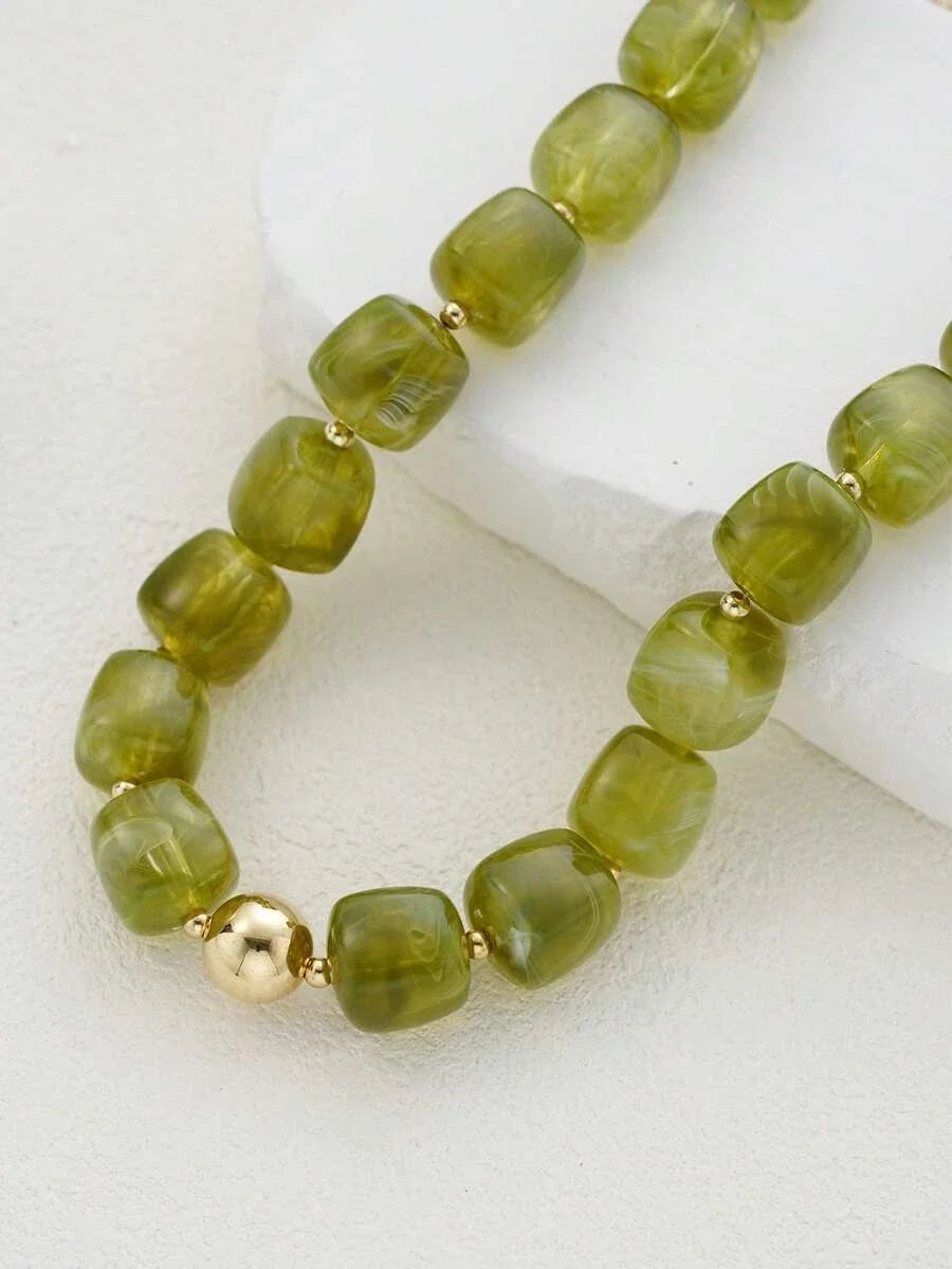 Chunky Acrylic Beaded Necklace Set