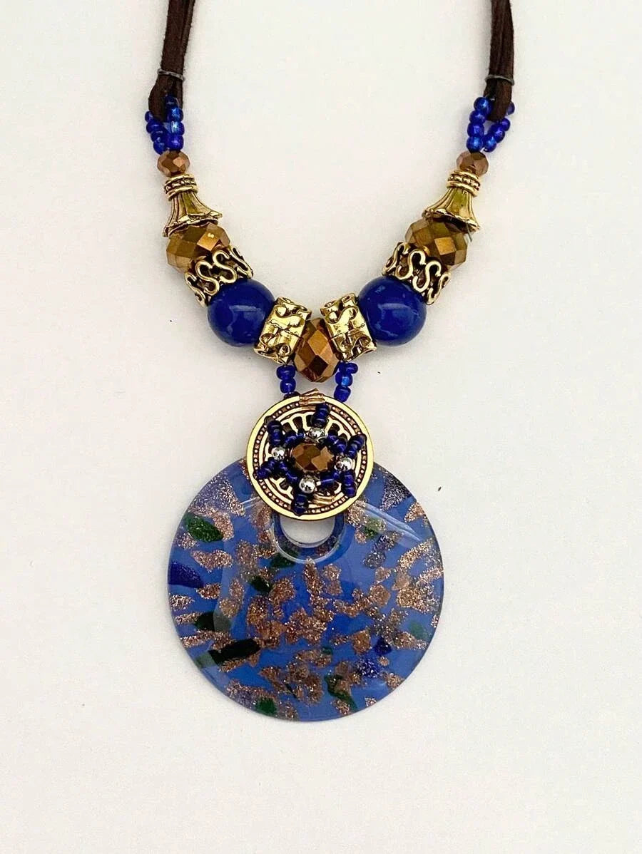 Round Glass Pendant Necklace