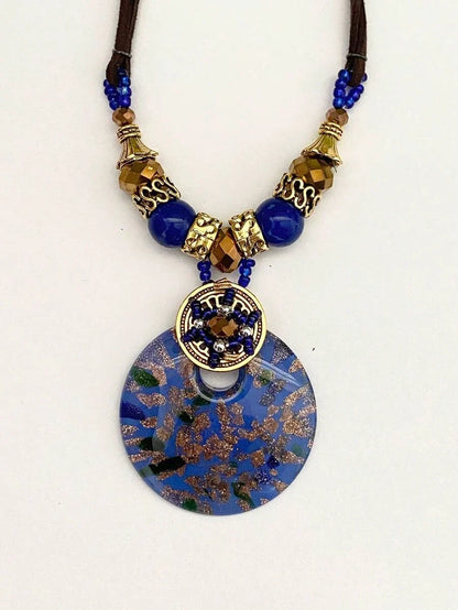 Round Glass Pendant Necklace