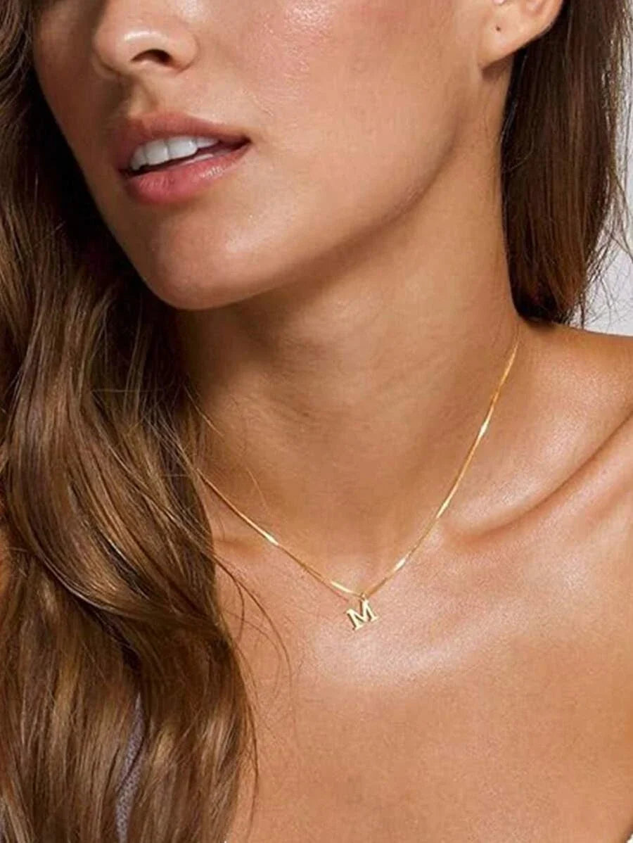 Double Stainless Steel Initial Necklace