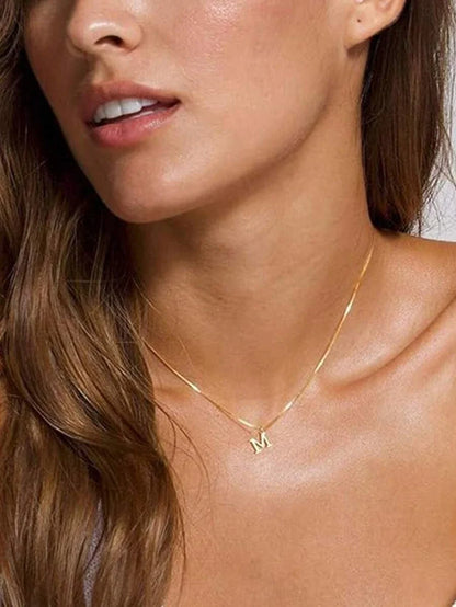 Double Stainless Steel Initial Necklace