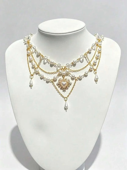 Fairycore Faux Pearl Pendant Necklace