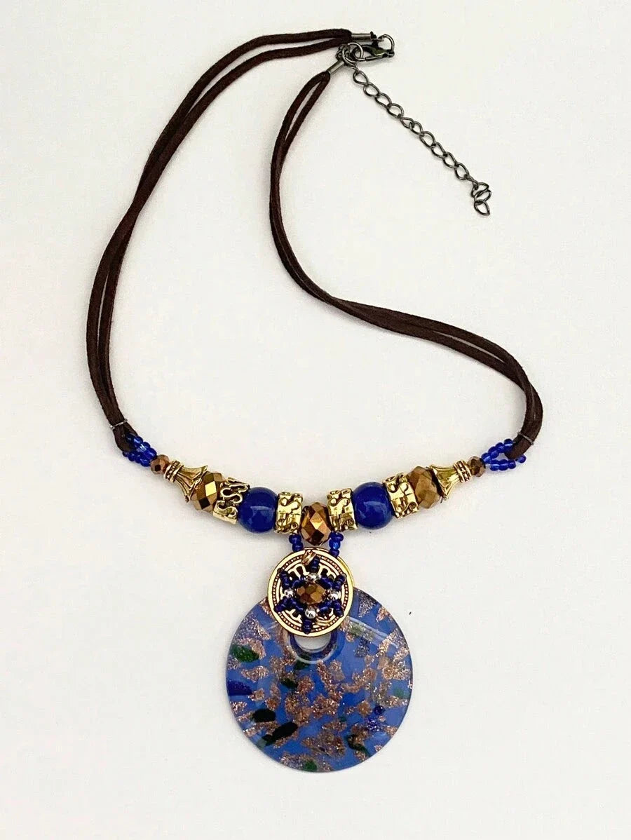 Round Glass Pendant Necklace
