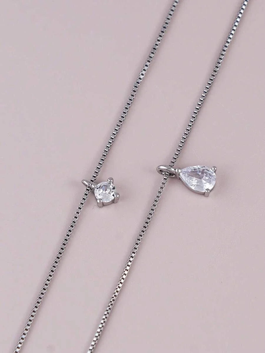 Minimalist Water Drop Double Layer Pendant Necklace