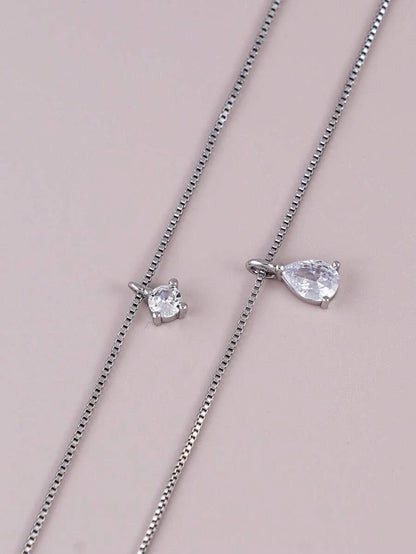 Minimalist Water Drop Double Layer Pendant Necklace