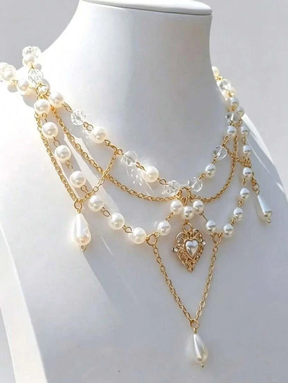 Fairycore Faux Pearl Pendant Necklace