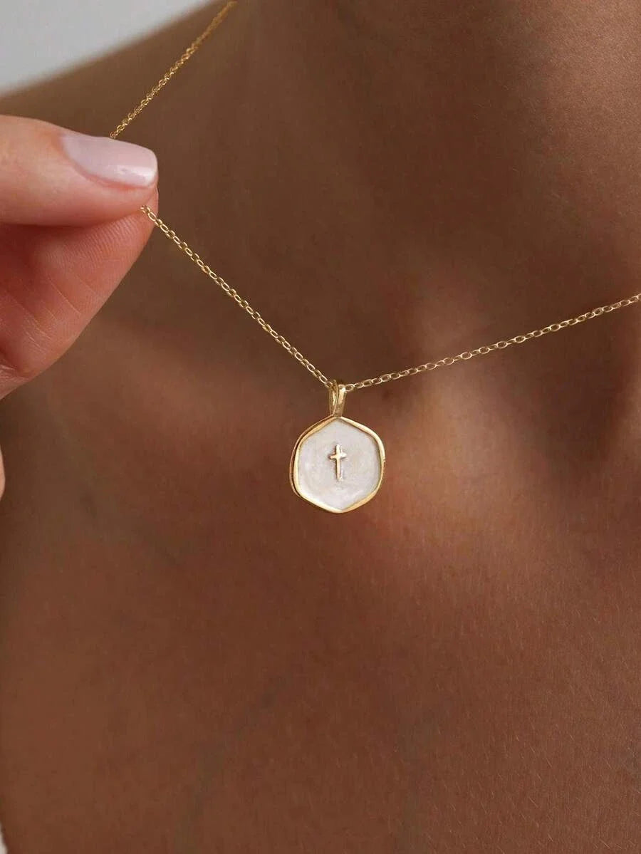 Gold Cross Pendant Necklace
