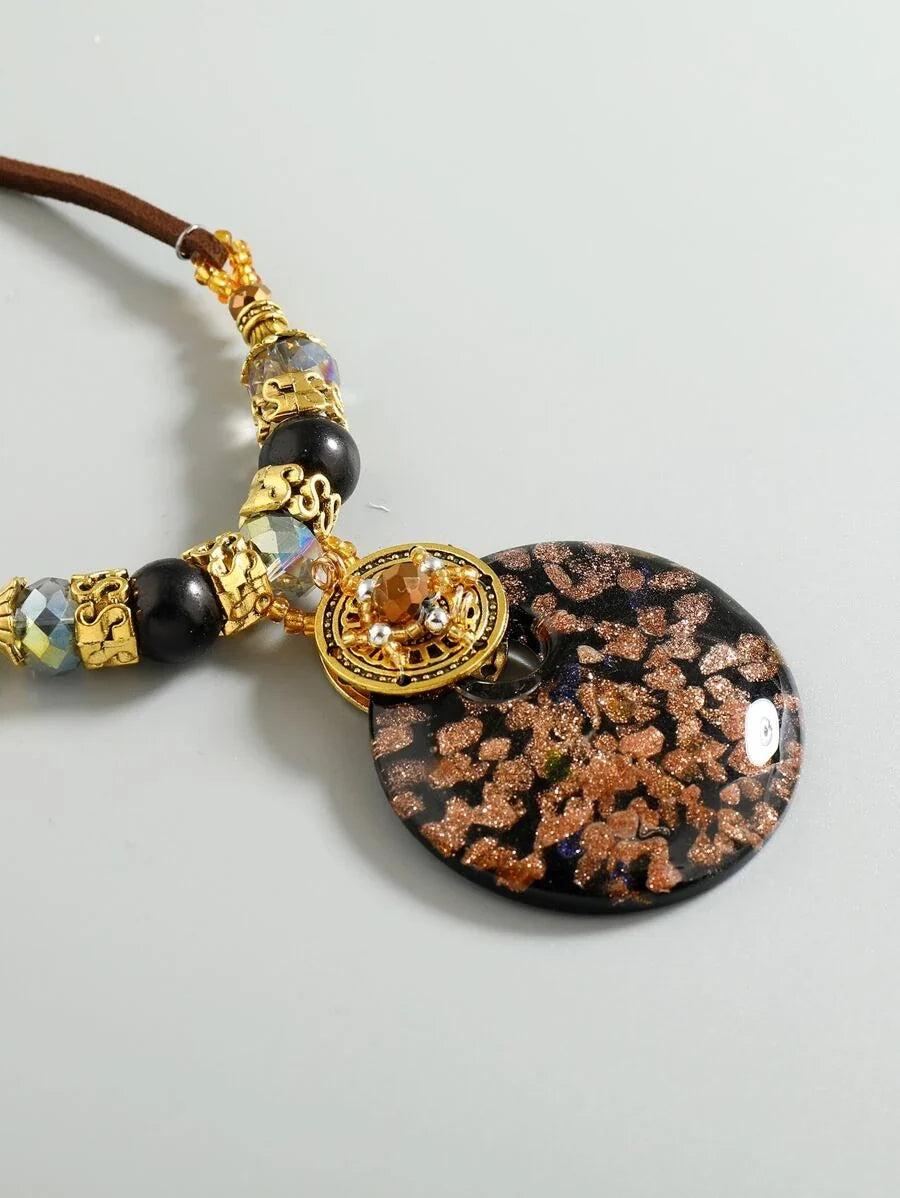 Round Glass Pendant Necklace